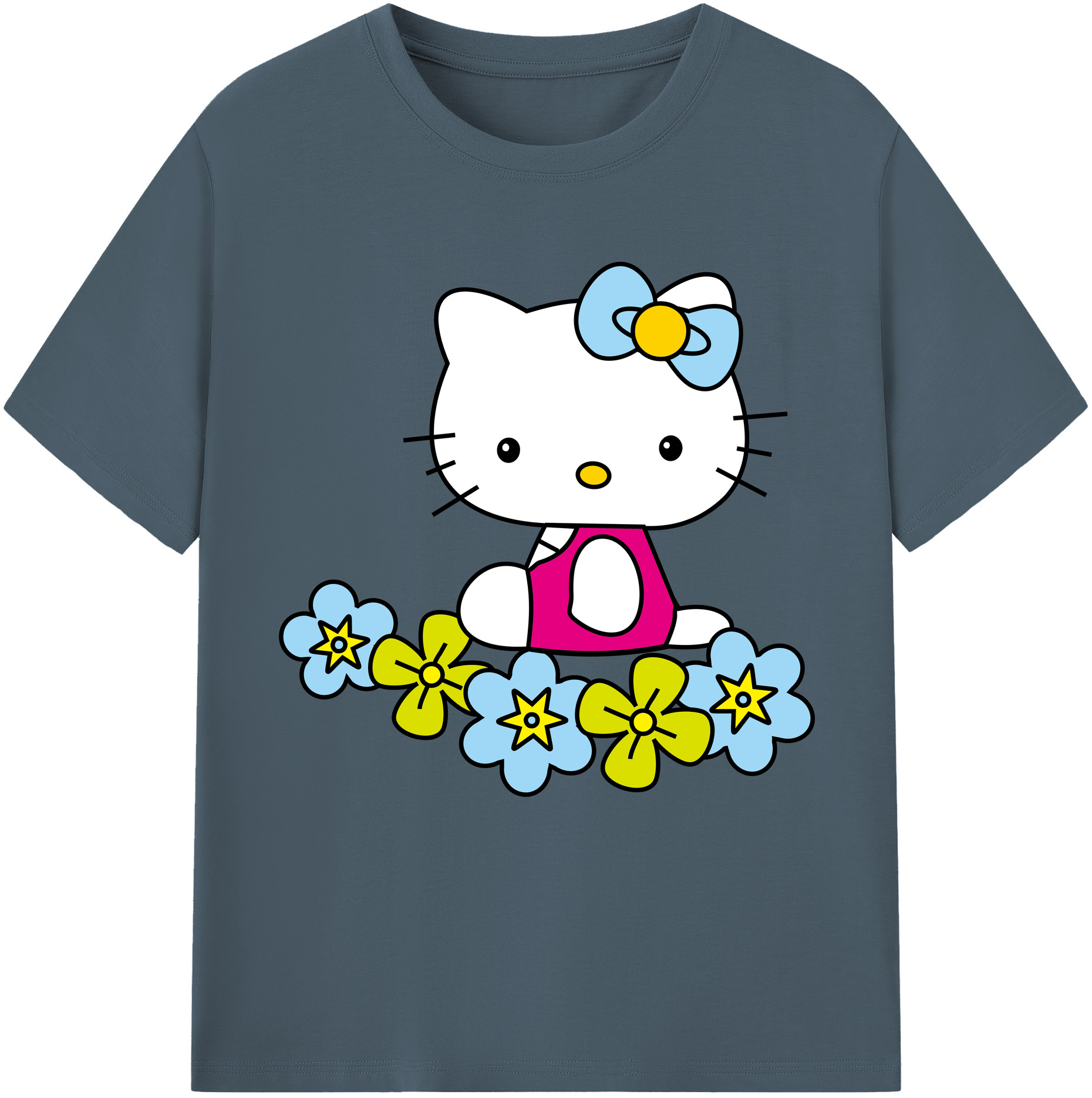 （画像用） Hello Kitty ハローキティ 綿100％半袖Tシャツ（フロントプリント）